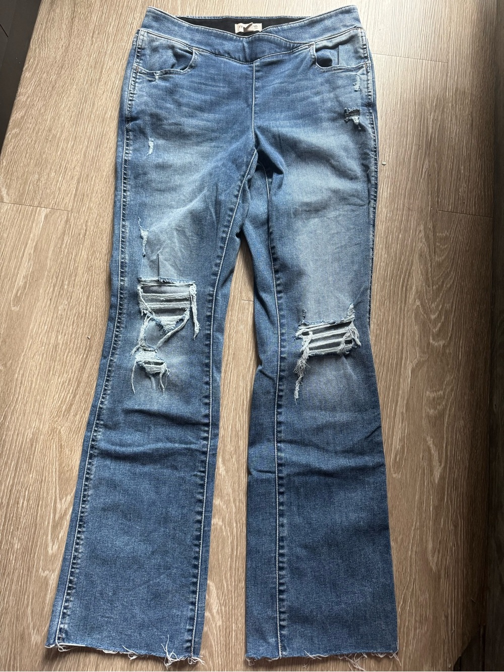 Maurices Distressed Medium Blue Flare Jeans